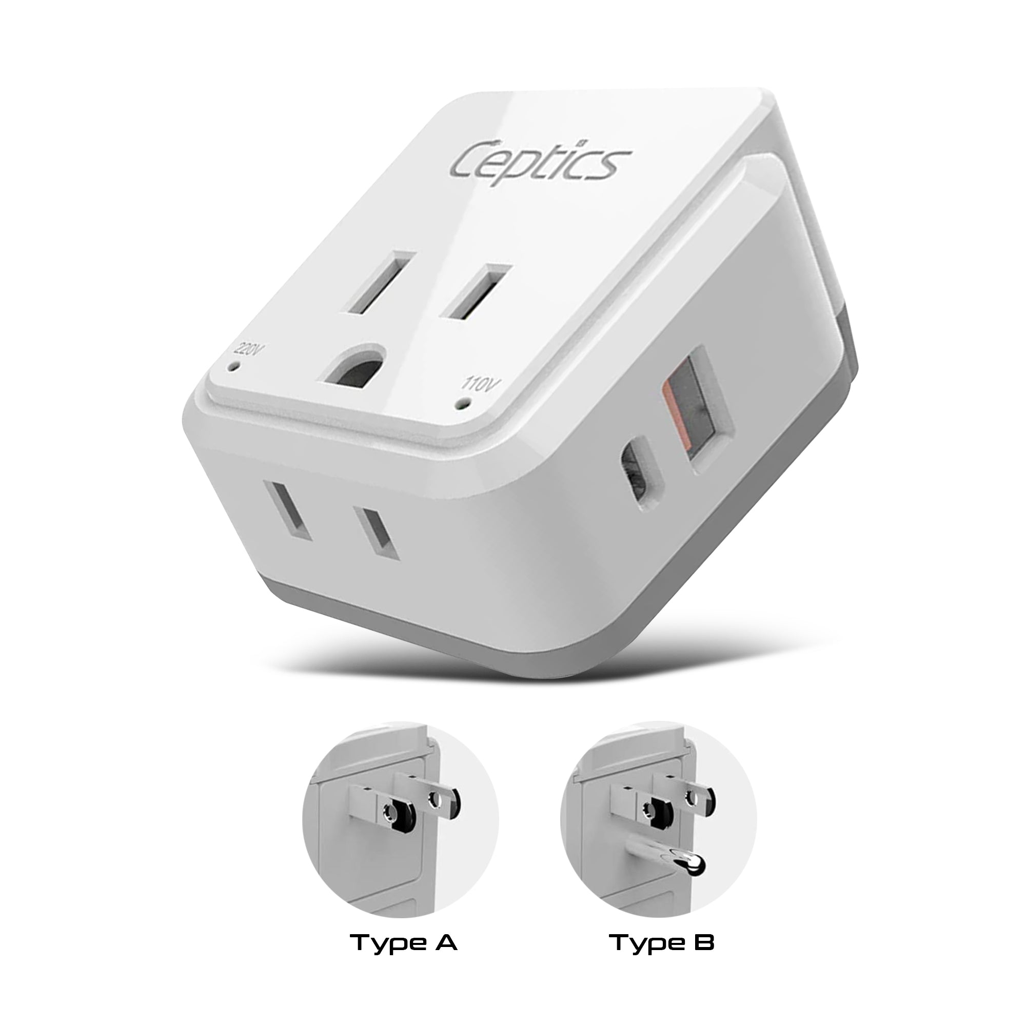 PAK JP Japan Philippines Travel Plug Adapter Set Type A B USB USB C Ports 2 US Outlets