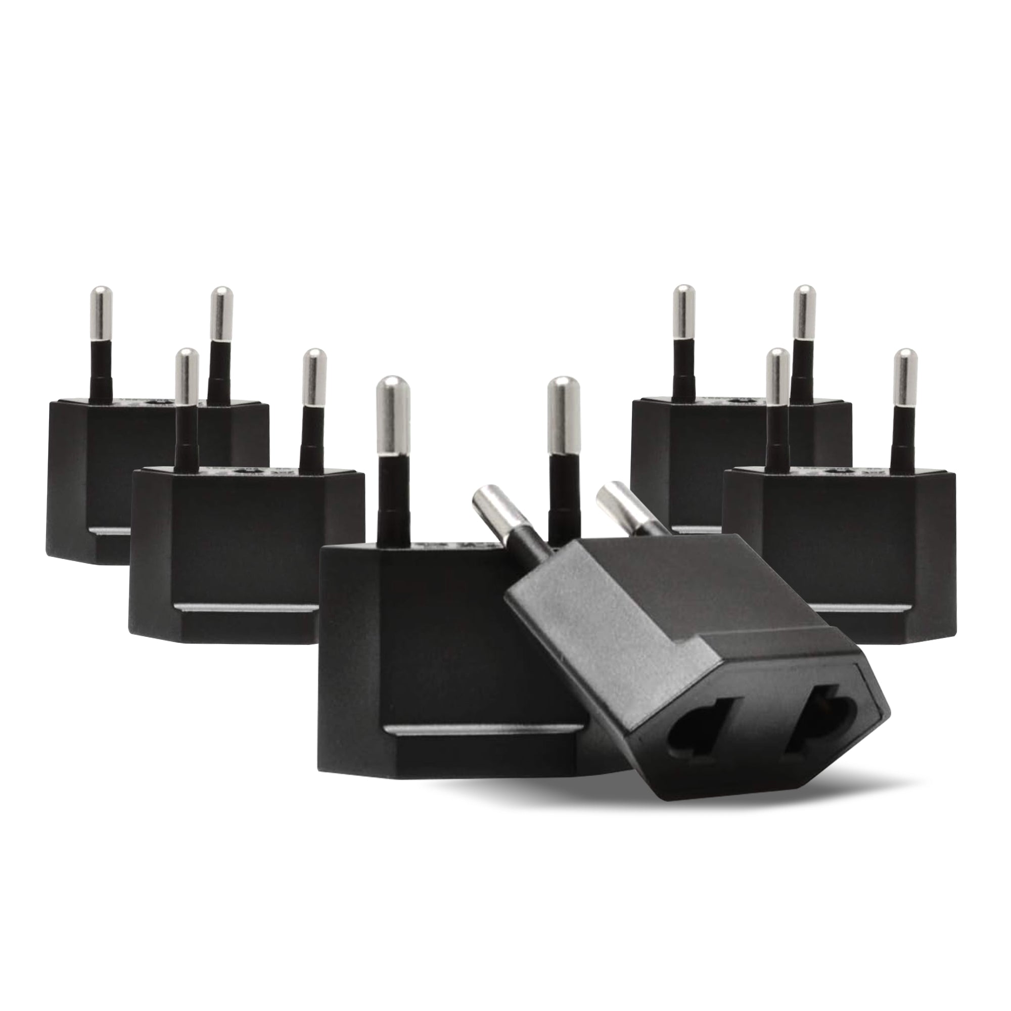 USA / N. America to Europe Asia Plug Adapter - Non-Grounded (UP-6AE, 6 Pack)