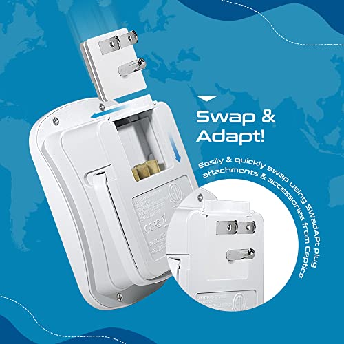 World-Way 6 Travel Adapter Kit | 2 USB + 2 US Outlets - Grounded