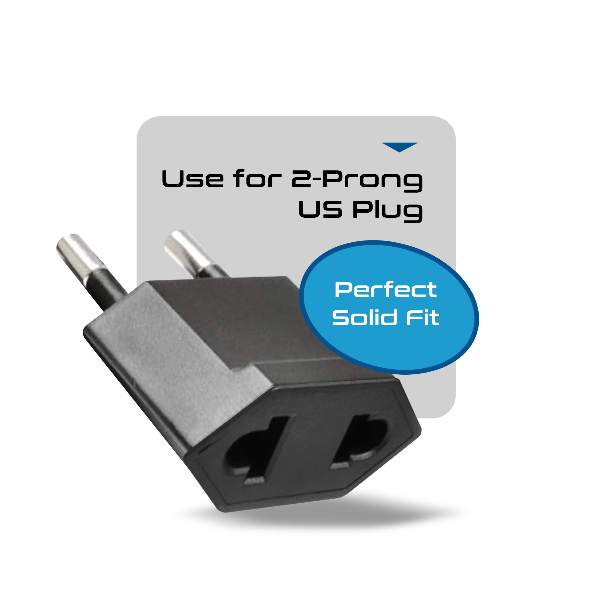 USA / N. America to Europe Asia Plug Adapter - Non-Grounded (UP-6AE, 6 Pack)