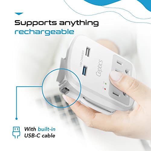 World-Way 6 Travel Adapter Kit | 2 USB + 2 US Outlets - Grounded