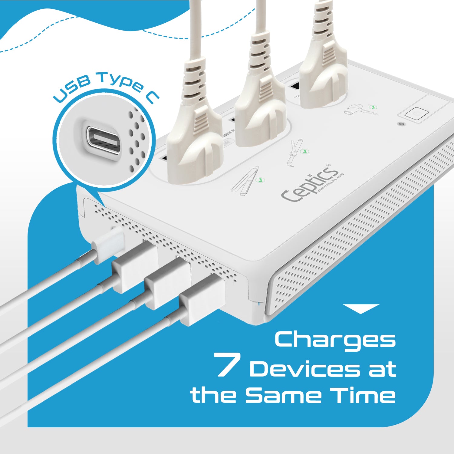 2000W Travel Voltage Converter - 2 USA outlets + Separate 2000W outlet for Hair dryers + 3 USB-A + 1 USB-C - 220V to 110V (LX-C2000)