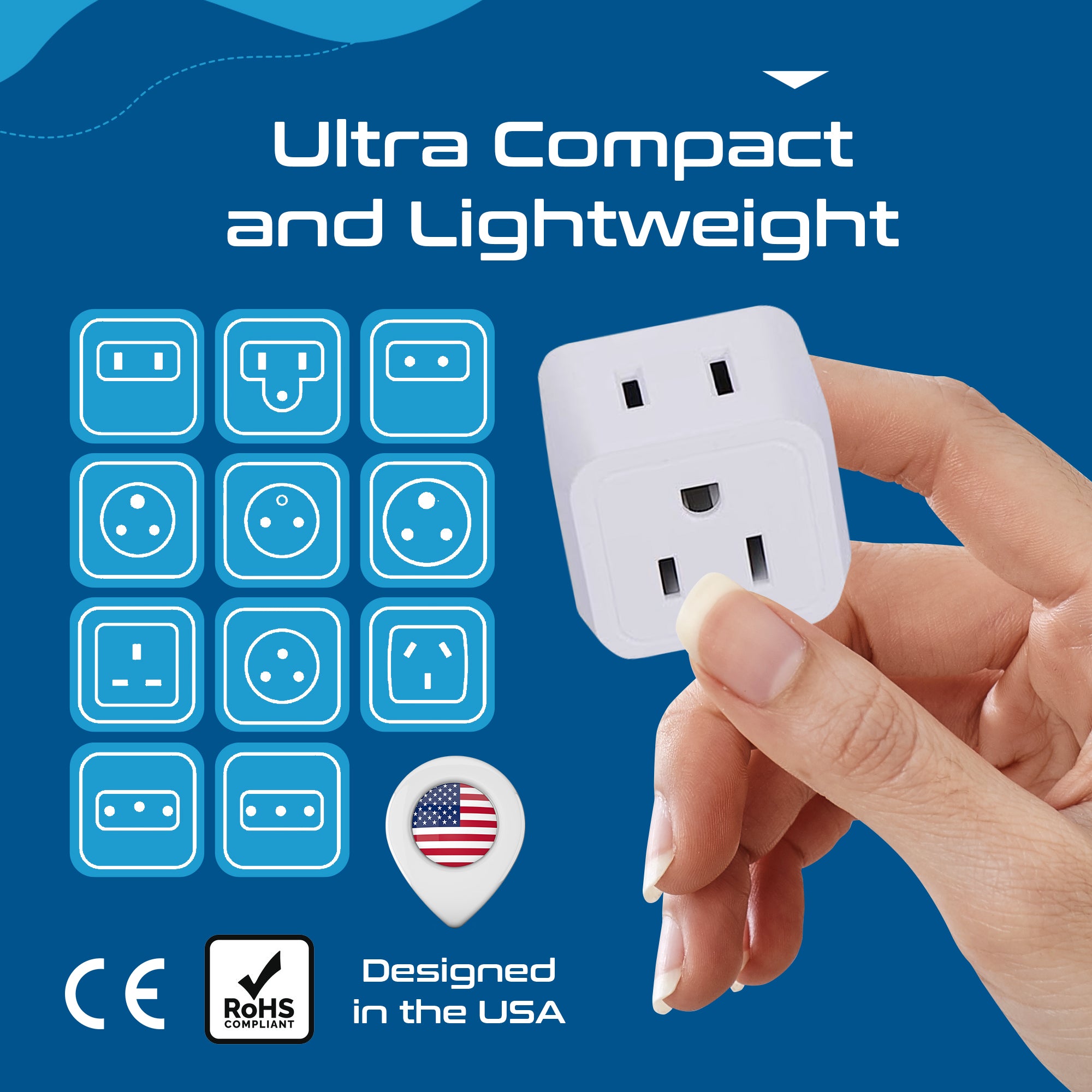 International Travel Adapter Plug Set - 11 pcs 2 in 1 Compact (CT-11PK)