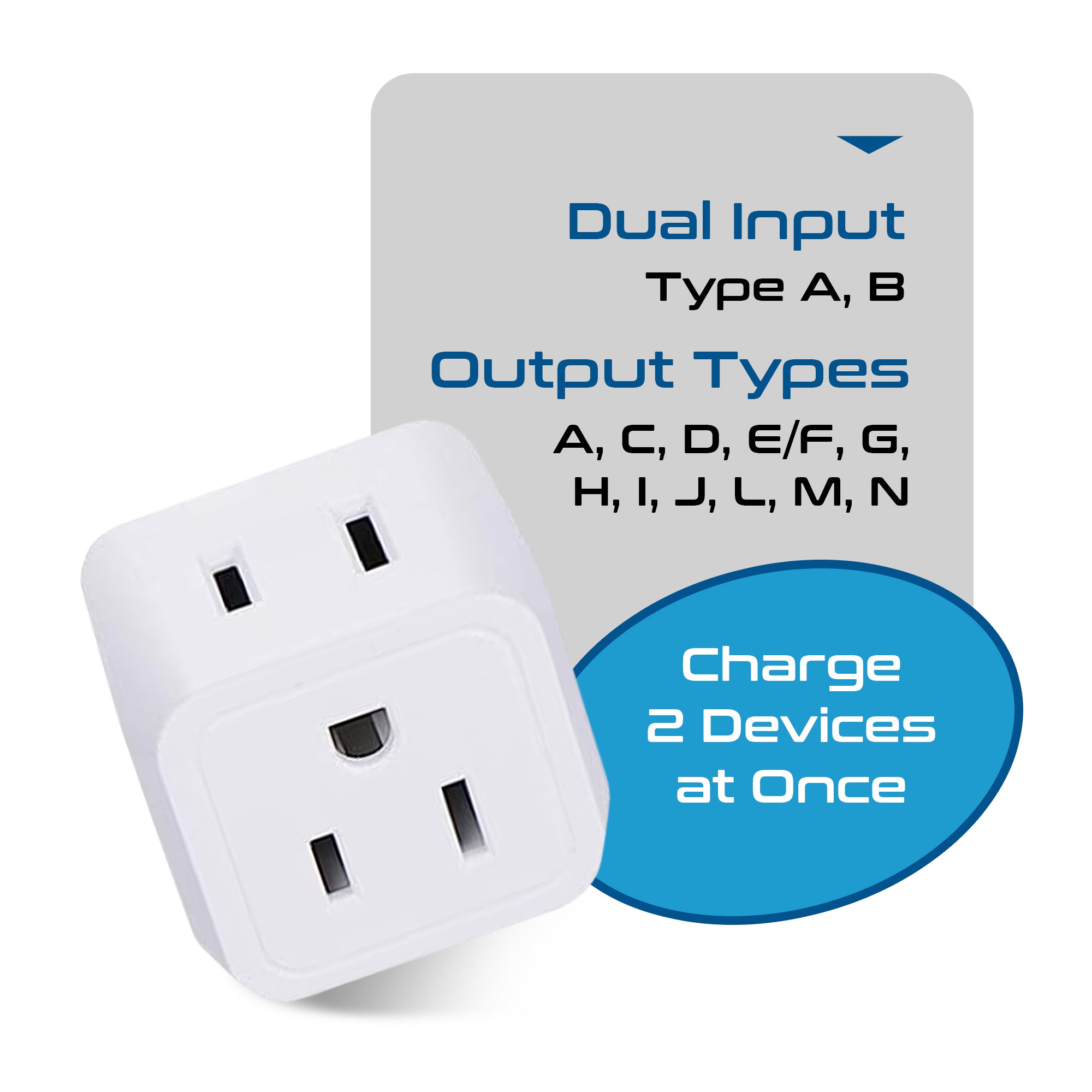 International Travel Adapter Plug Set - 11 pcs 2 in 1 Compact (CT-11PK)