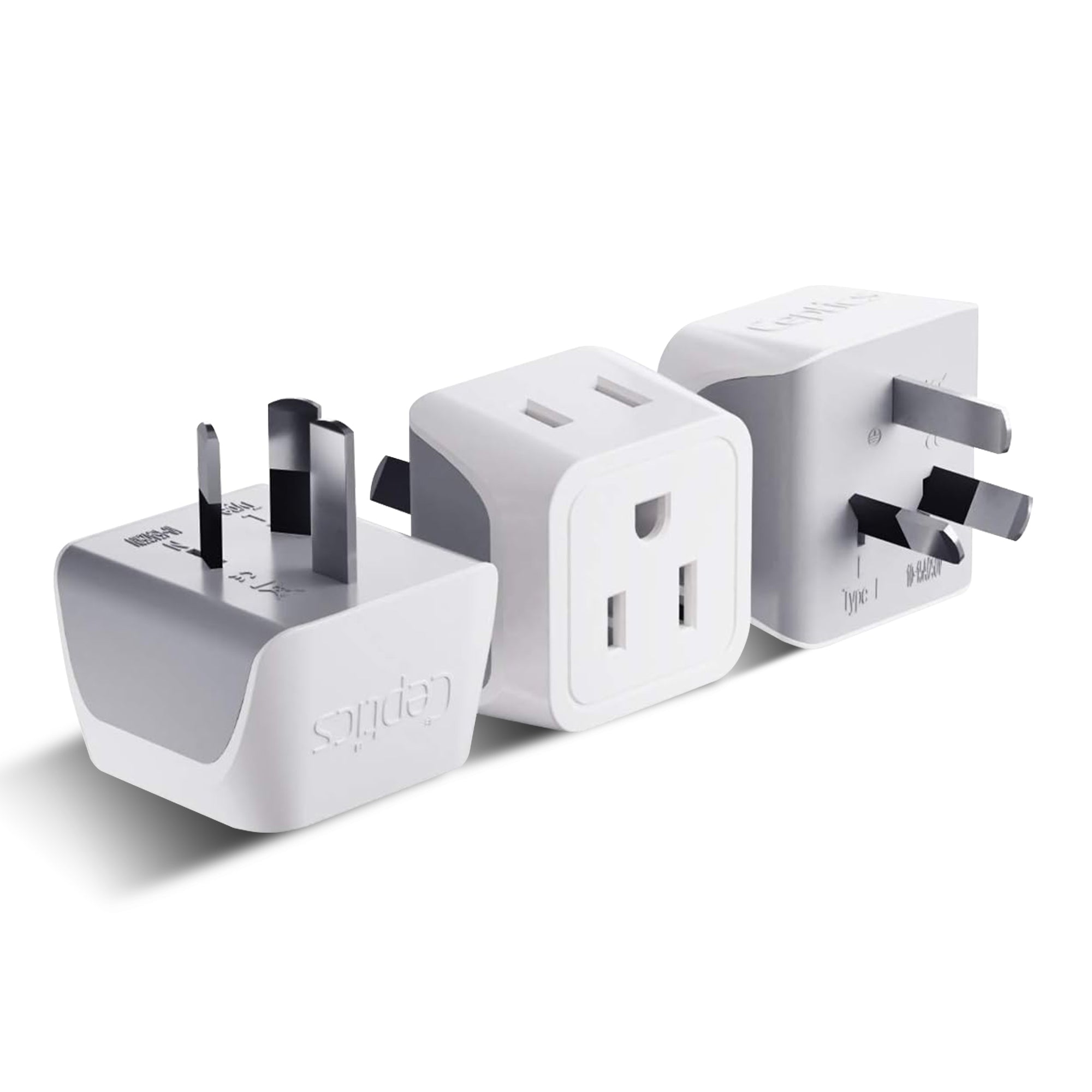 Australia, China Travel Adapter - Type I - Ultra Compact (CT-16, 3 Pack)