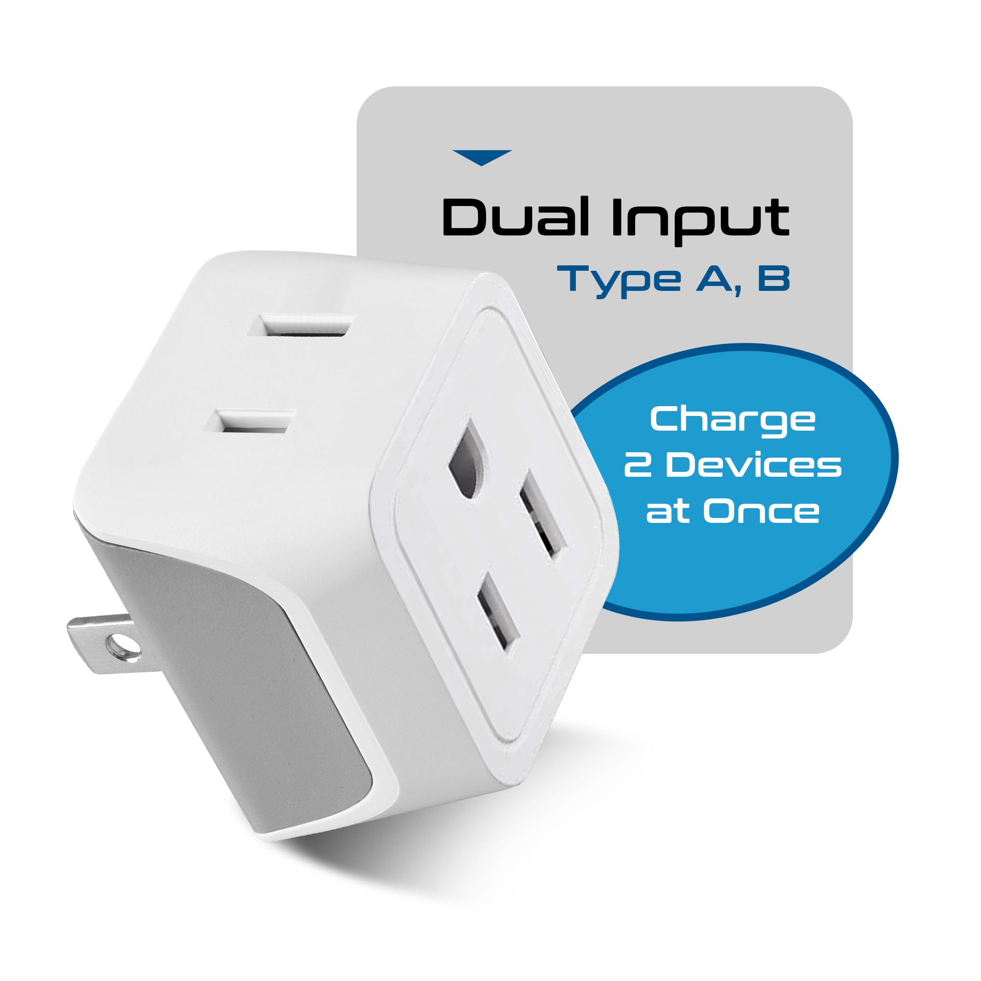 Japan, Philippines Travel Adapter - Type A - Ultra Compact (CT-6, 3 Pack)