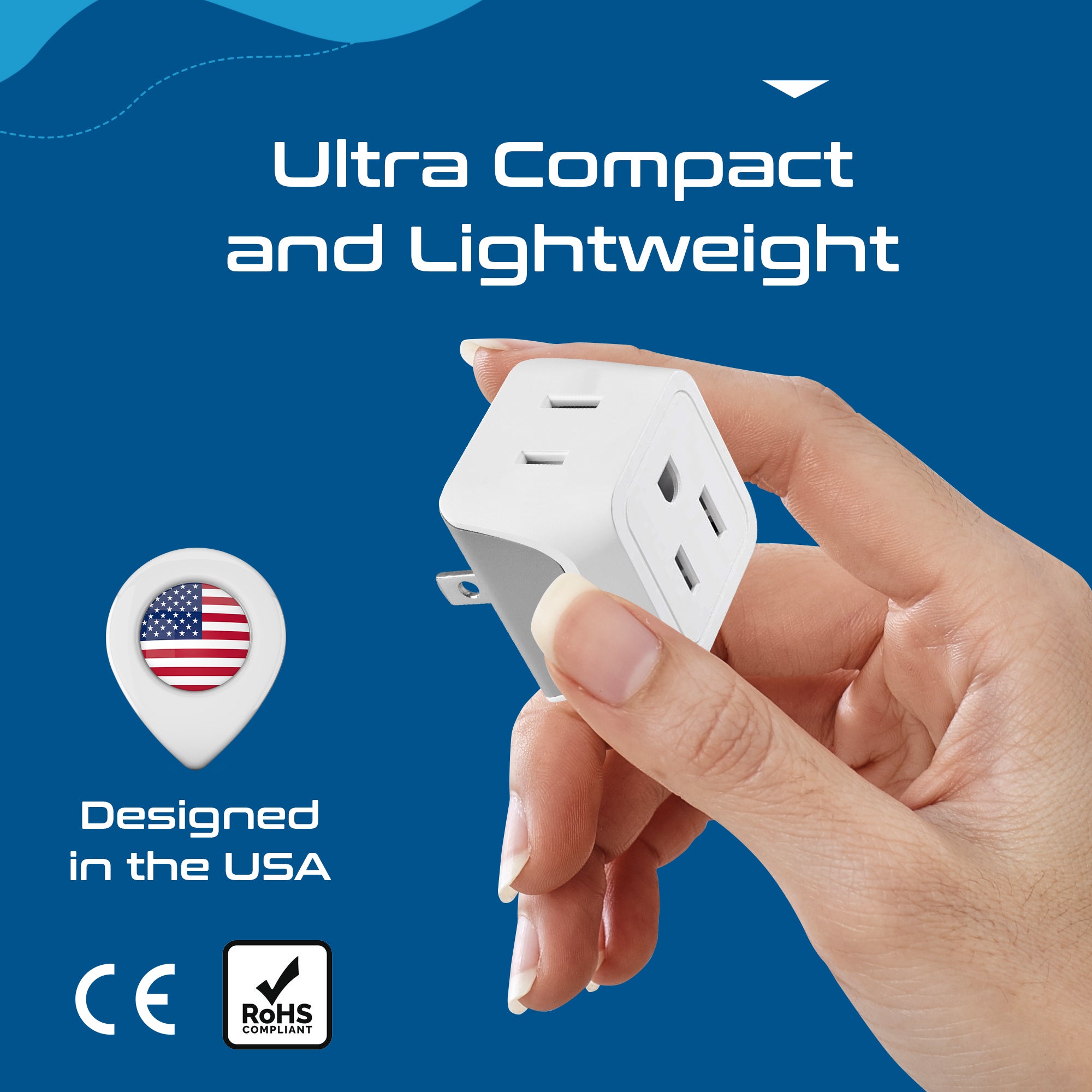 Japan, Philippines Travel Adapter - Type A - Ultra Compact (CT-6, 3 Pack)