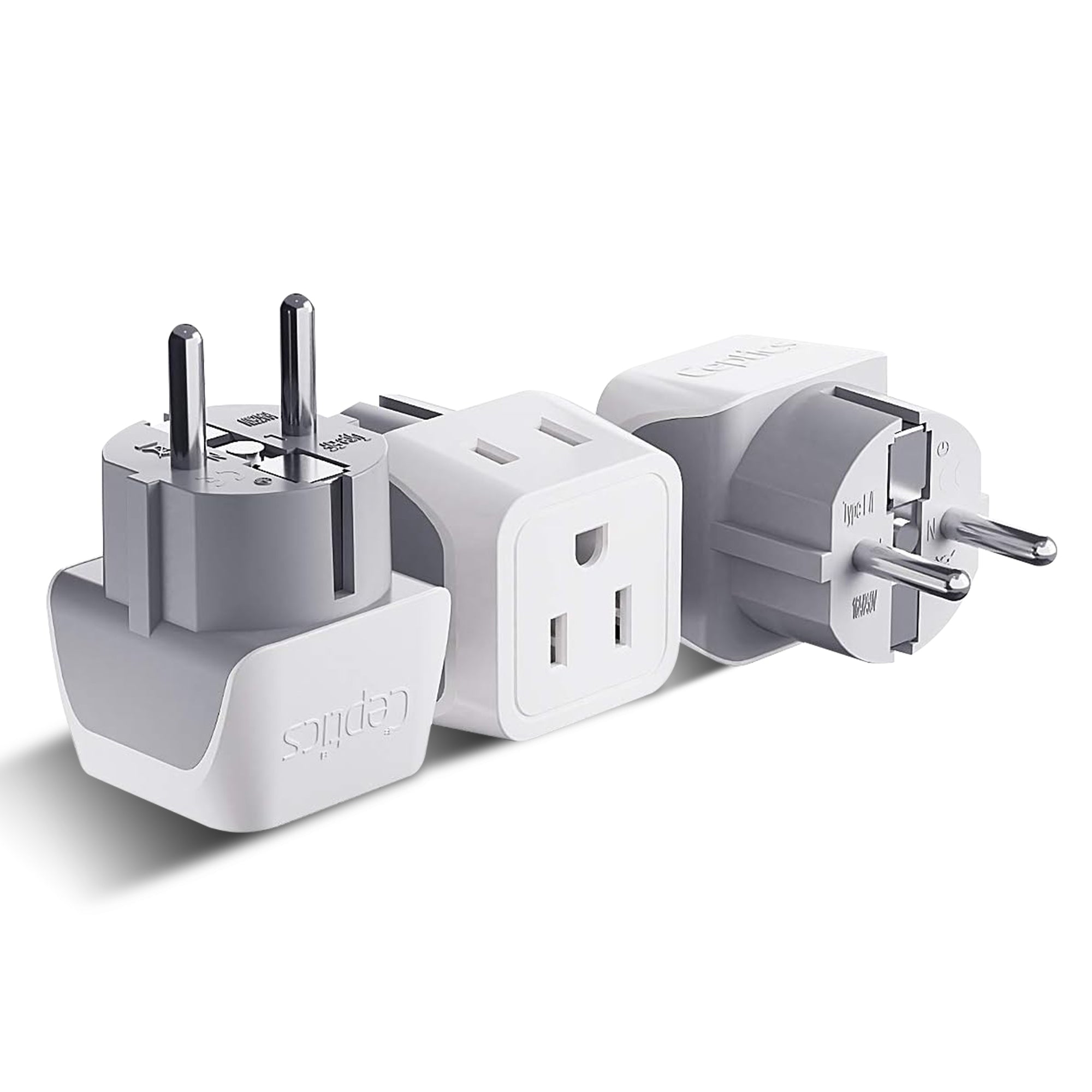 Europe (Schuko) Travel Adapter - Type E/F - Ultra Compact (CT-9, 3 Pack)