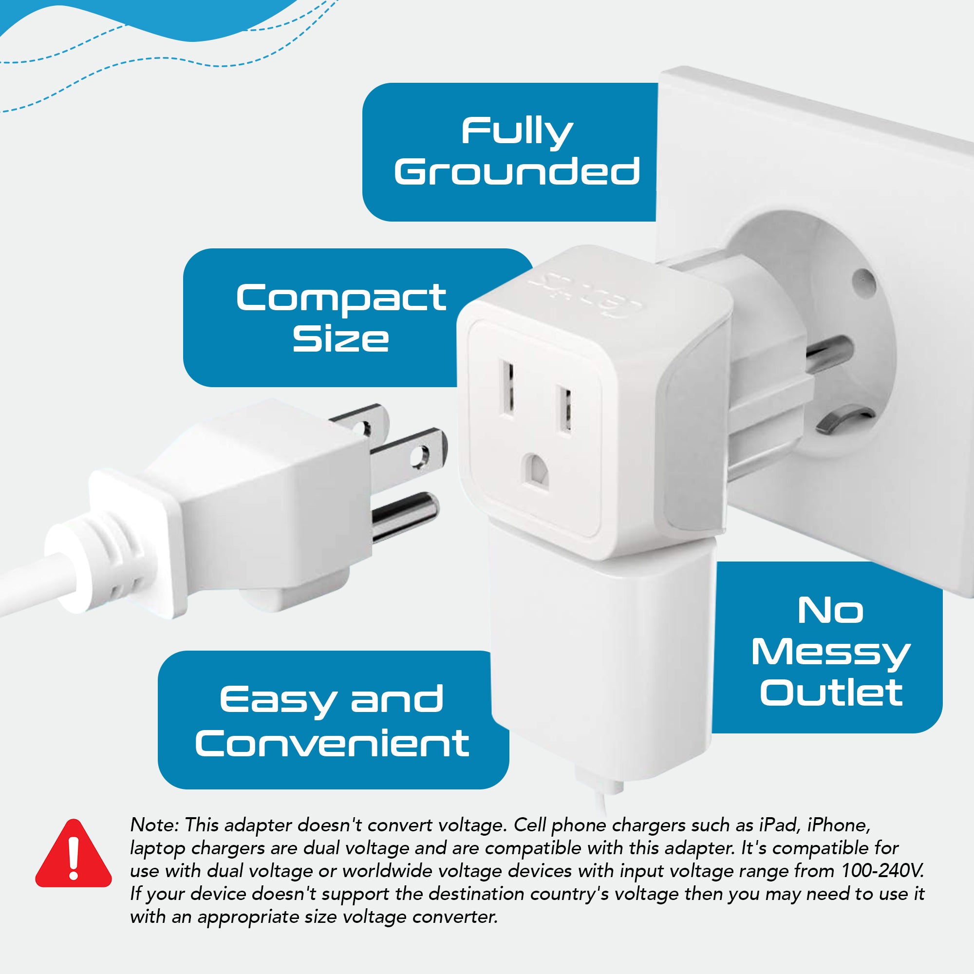 Europe (Schuko) Travel Adapter - Type E/F - Ultra Compact (CT-9, 3 Pack)