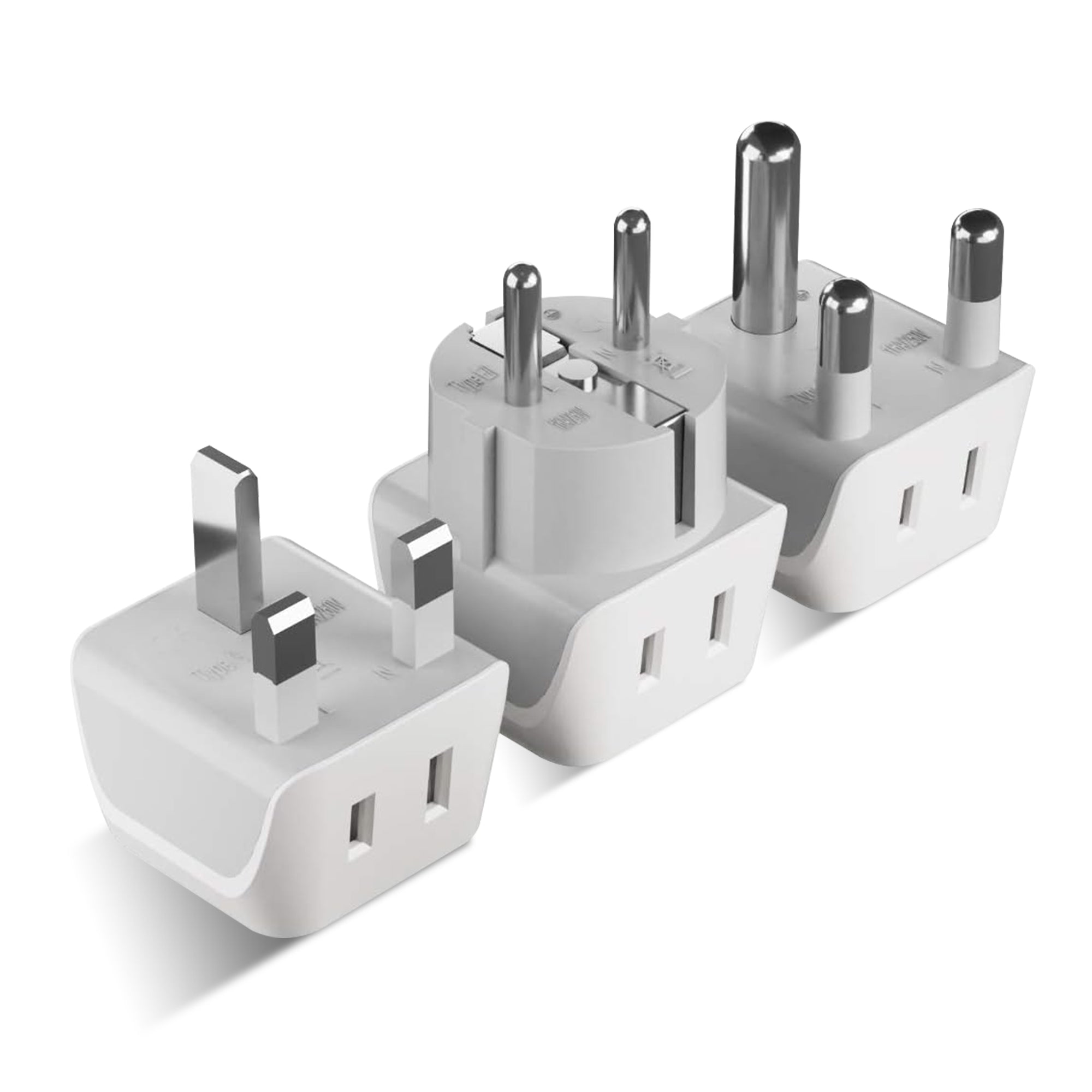 African Travel Adapter Set - Type M, G, E/F - 3pcs (CT-AF-SET)