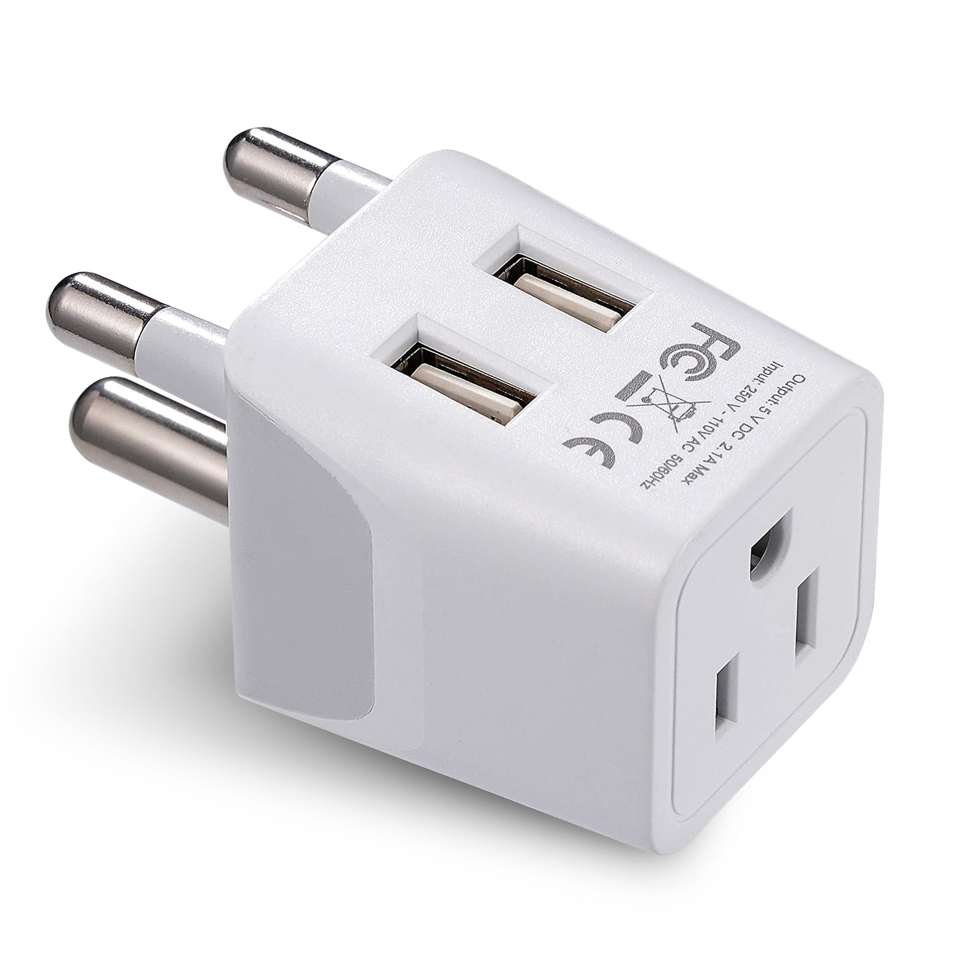 South Africa Travel Adapter - Type M - Dual USB (CTU-10L)