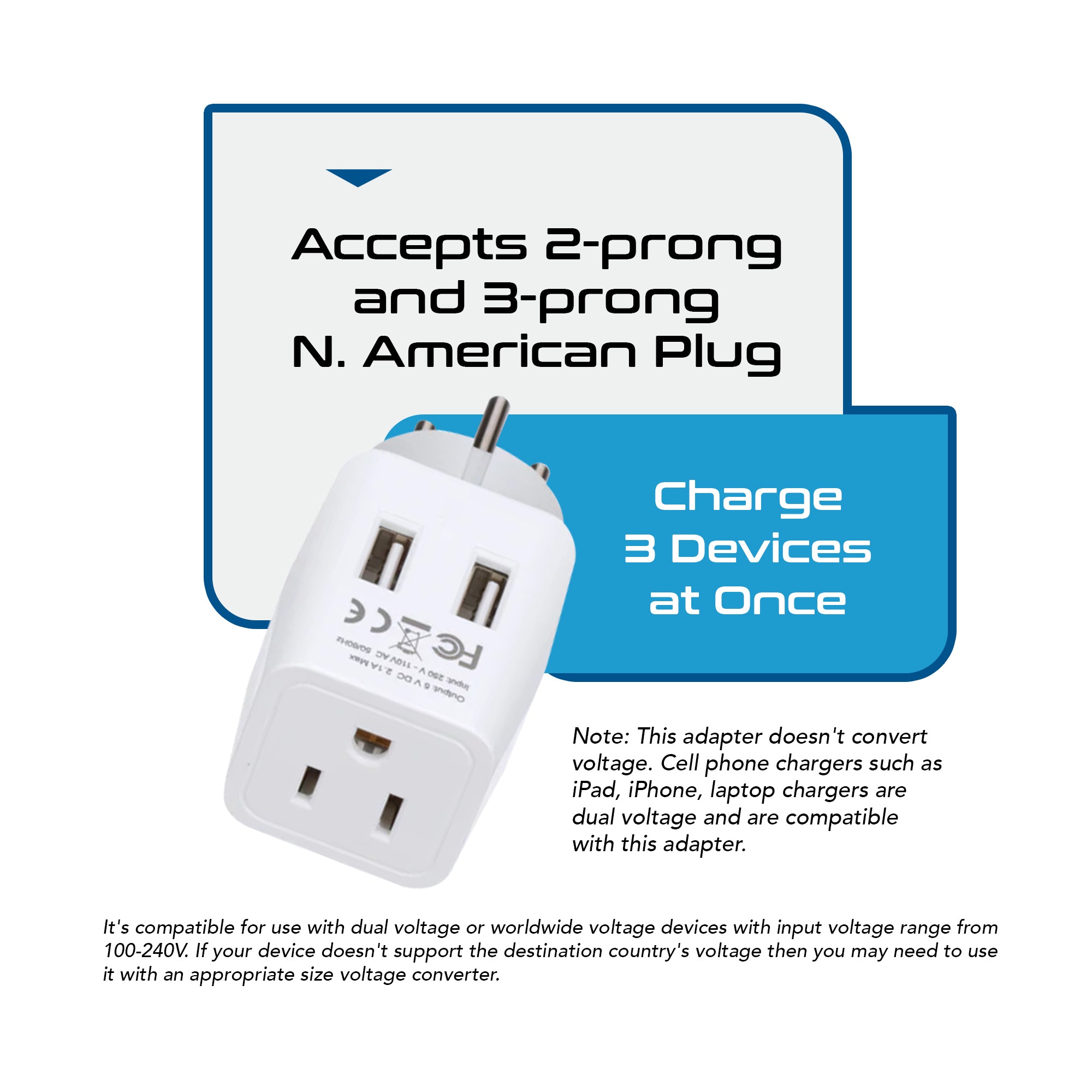 Israel, Palestine Travel Adapter - Type H - Dual USB (CTU-14)