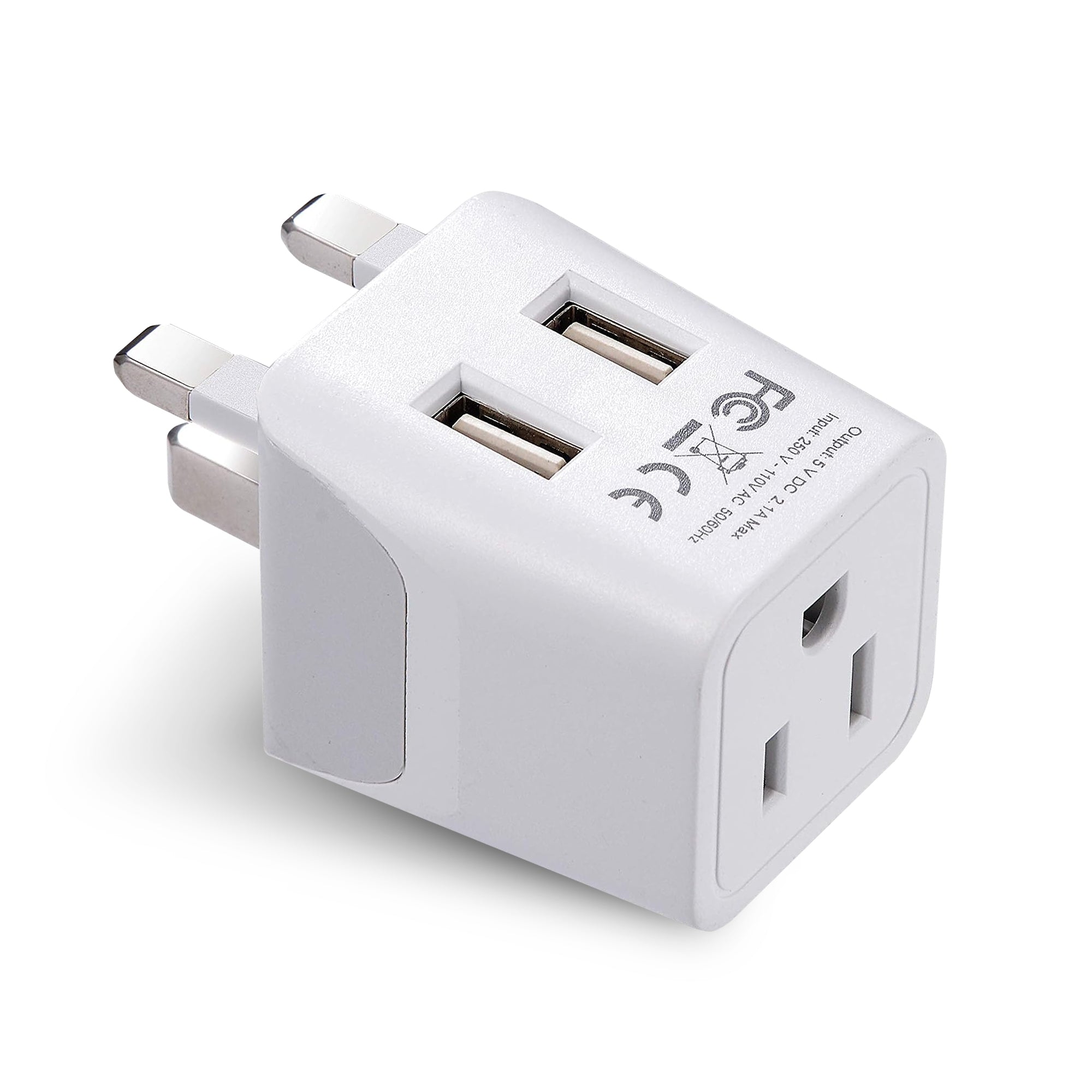 UK, England Travel Adapter - Type G - Dual USB (CTU-7)