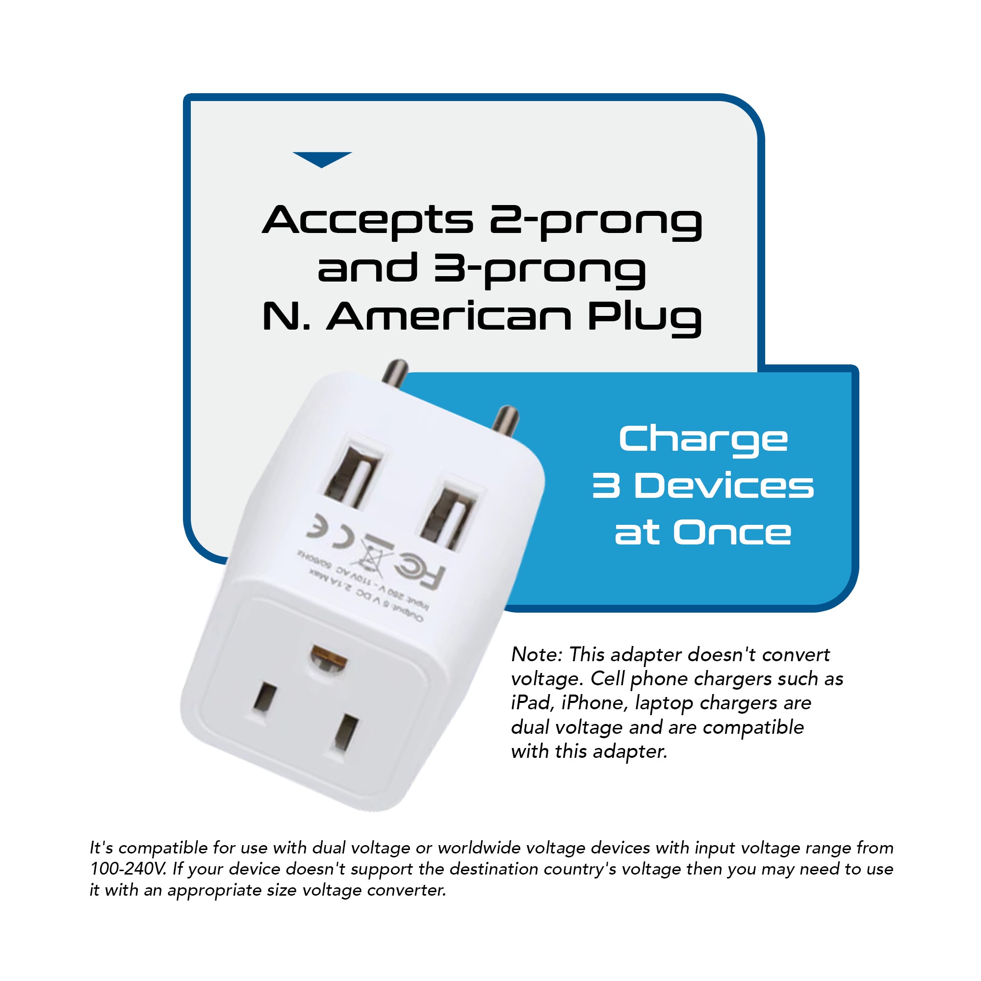 European Travel Adapter - Type C - Dual USB (CTU-9C)