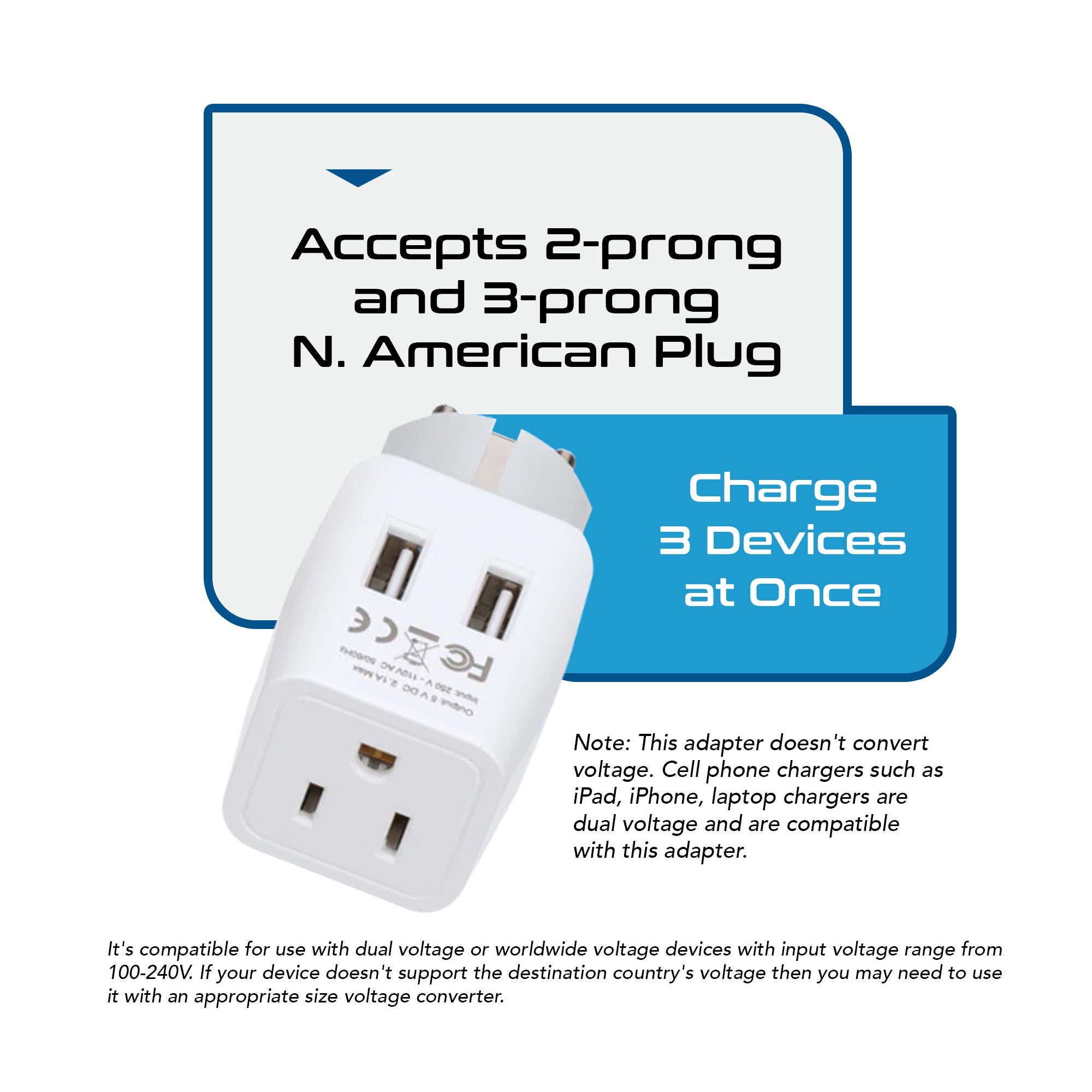 Europe (Schuko) Travel Adapter - Type E/F - Dual USB (CTU-9)