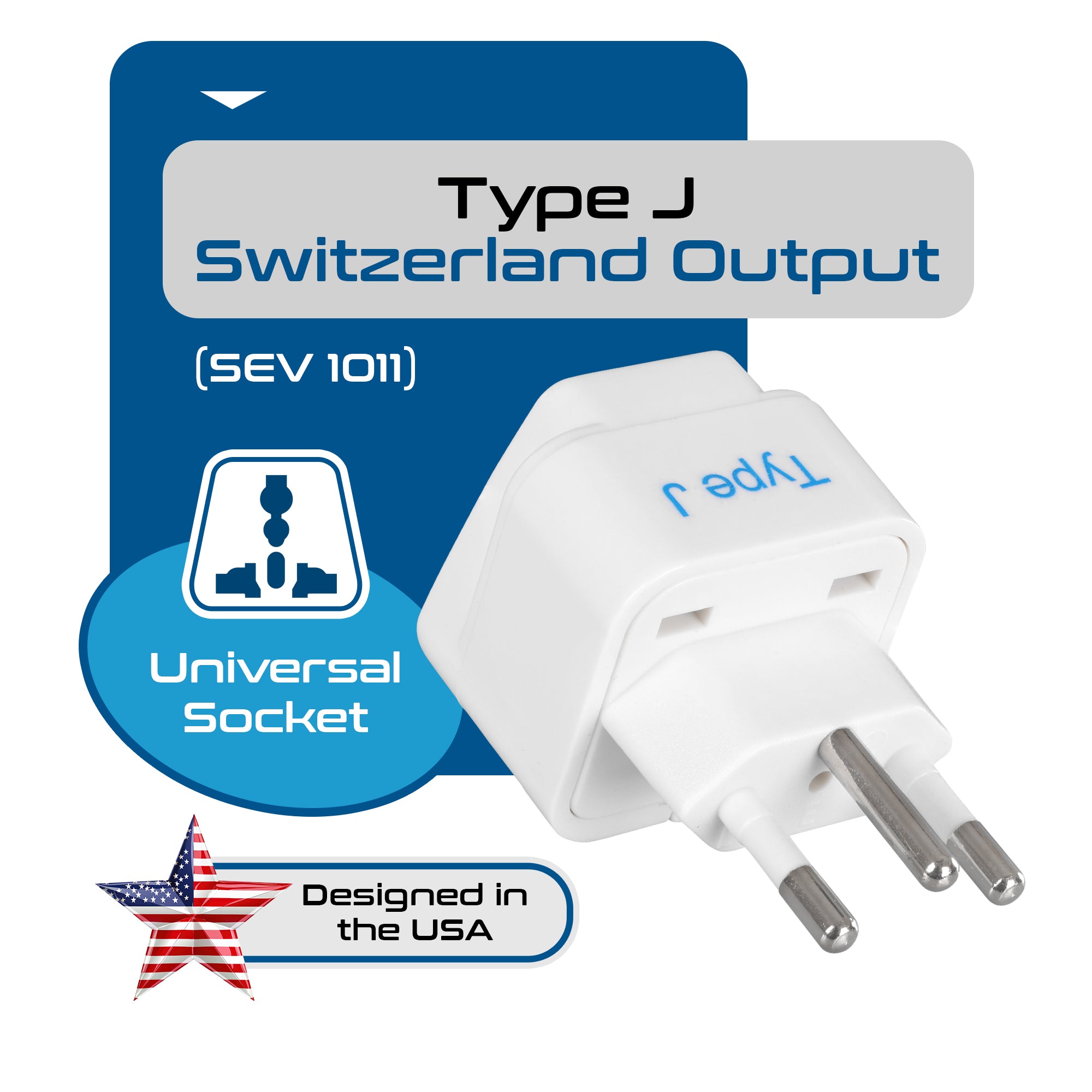 Switzerland Travel Adapter - Type J - 3 Pack (GP-11A)