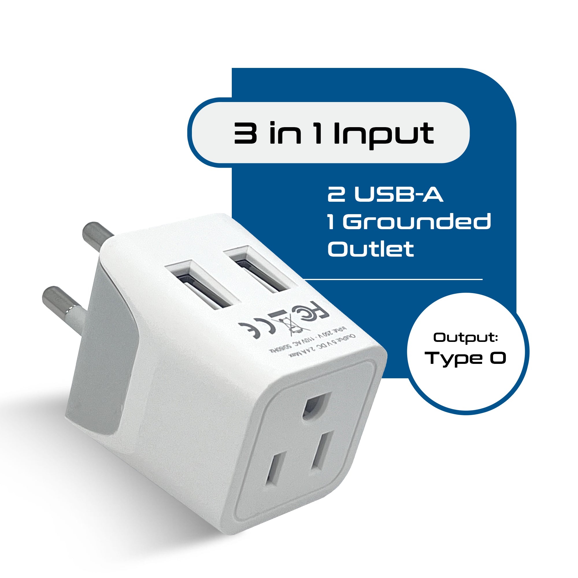 Thailand Travel Adapter - Type O - Dual USB (CTU-18)