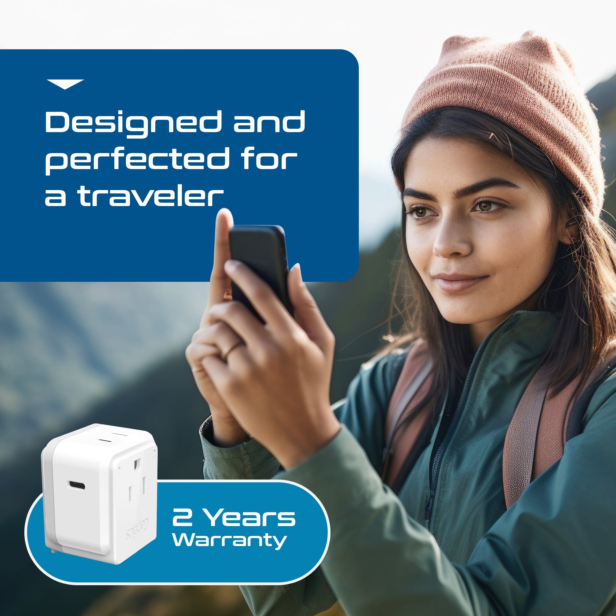 PAK-30-WS Travel Adapter Set |  Type A, B, C, E/F, G, I - USB-C Port with PD + 2 US Outlets