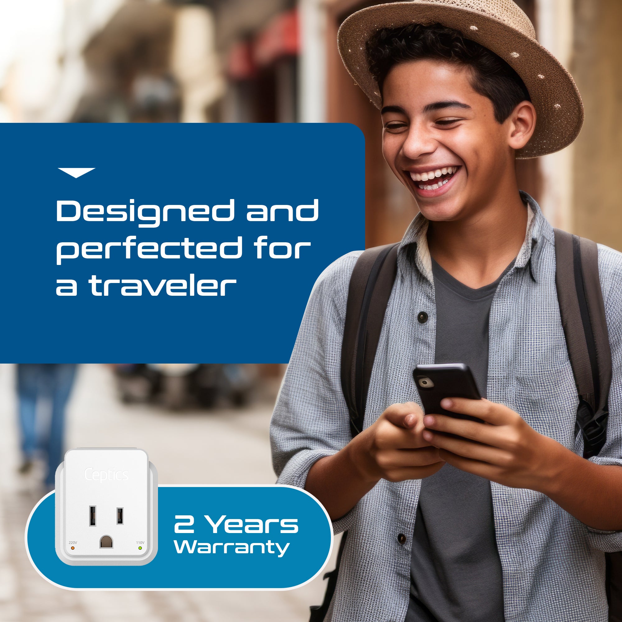 PAK-UK England, Hong Kong Travel Adapter | Type G - USB & USB-C Ports + 2 US Outlets