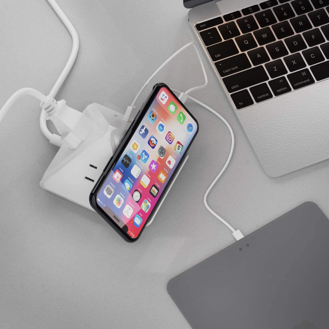 21W USB Power Strip - Grounded Dual USB + USB-C - 2 USA Input - Surge Protection (PS-3B3U-21W)