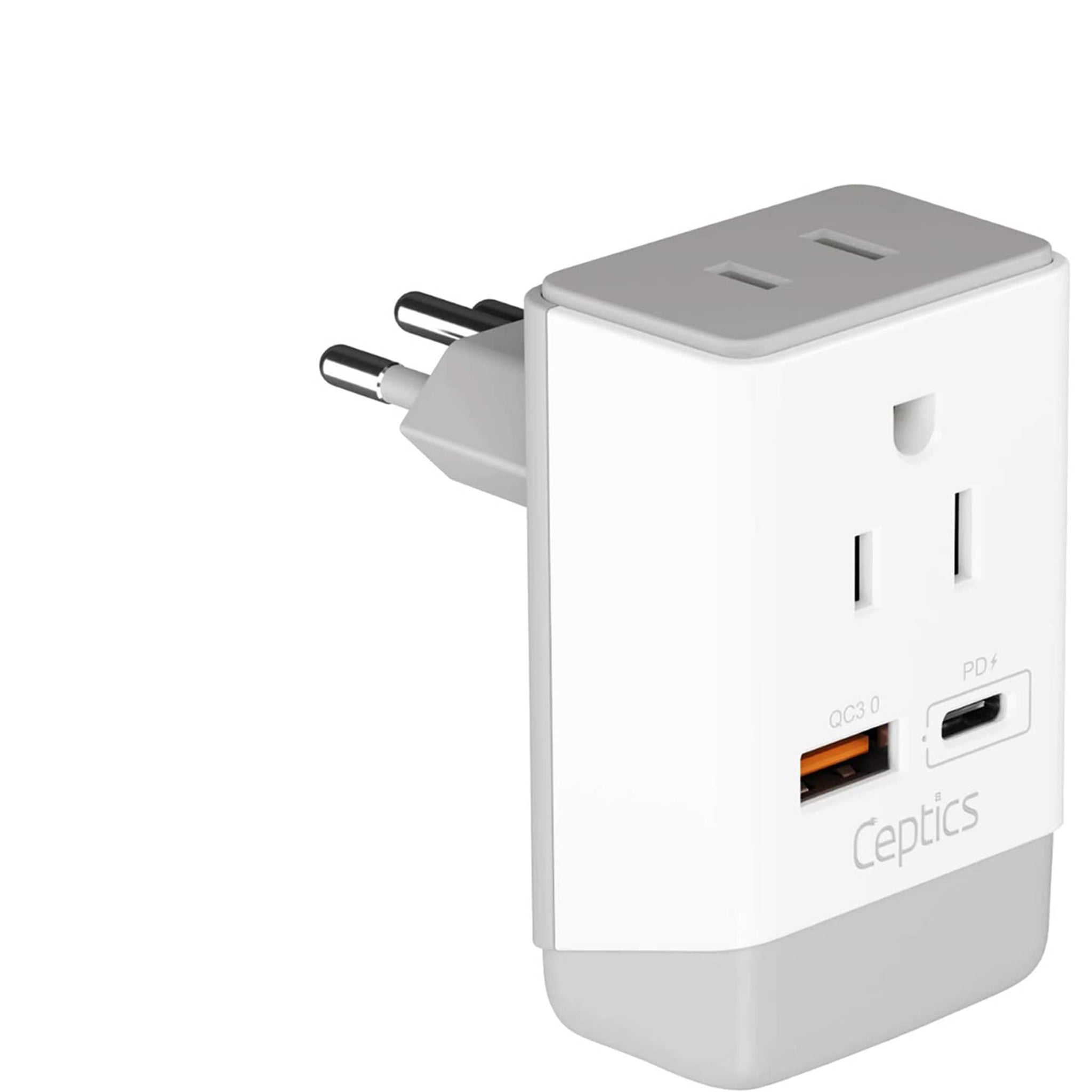 Brazil Travel Adapter | Type N - USB-A & USB-C Ports + 2 USA Outlet (AP-11C)