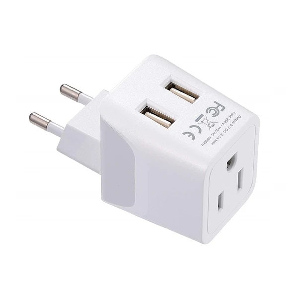 Switzerland Travel Adapter Plug Combo - Type J, C | Dual USB – Swiss Combo