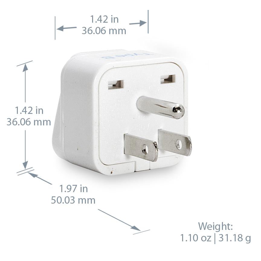 International Travel Adapter Plug Set - 5 pcs (GP-5PK) - Grounded