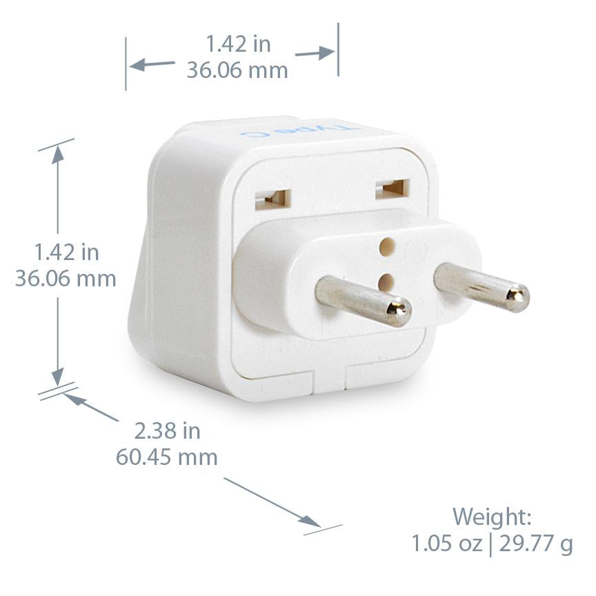 International Travel Adapter Plug Set - 5 pcs (GP-5PK) - Grounded